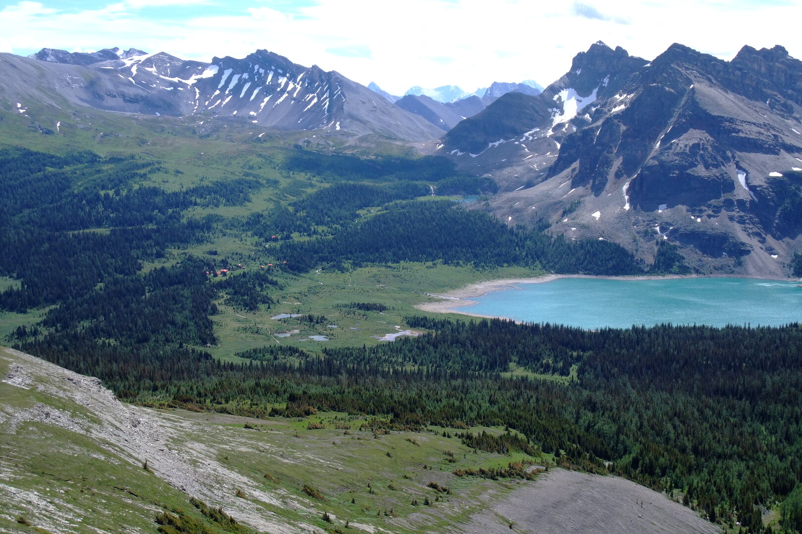 View of Mount Assiniboine and surrounding peaks from Nublet Ridge